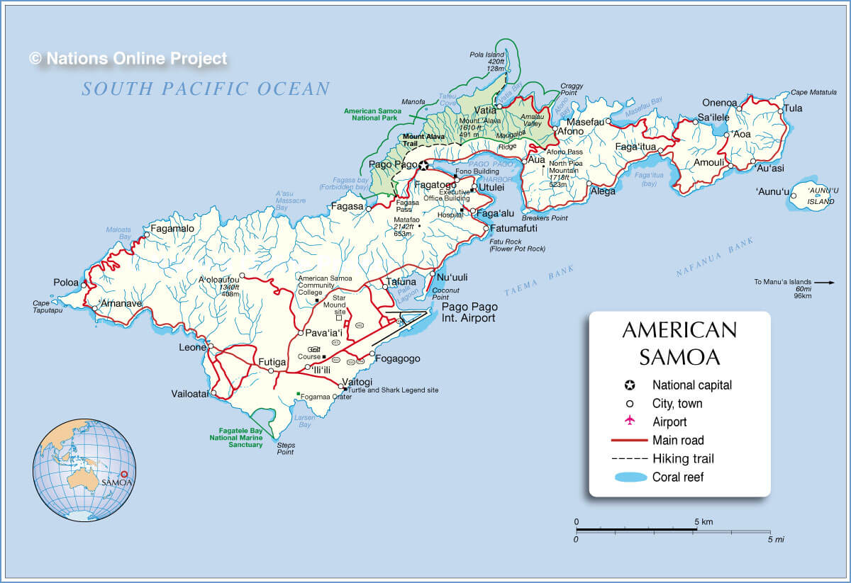 tutuila insel karte amerikan Samoa